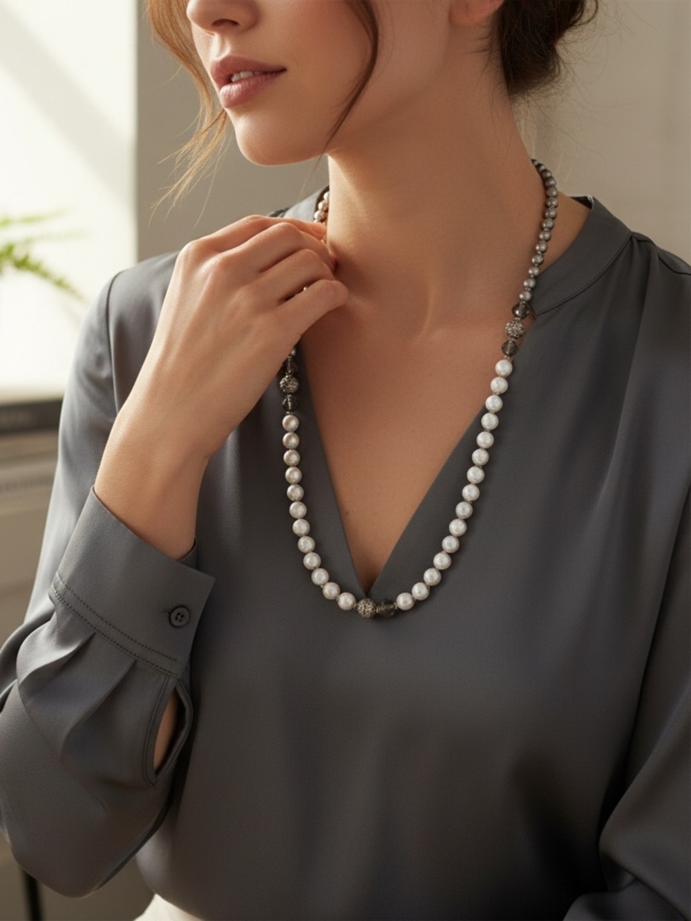 Chic White Beaded Necklace